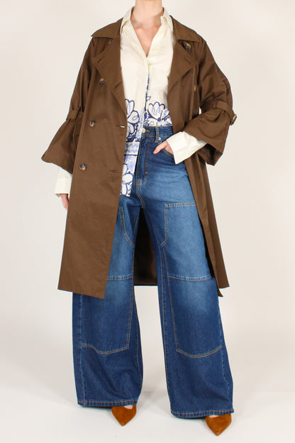 Double Breasted Trench Coat with Belt