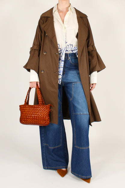 Double Breasted Trench Coat with Belt