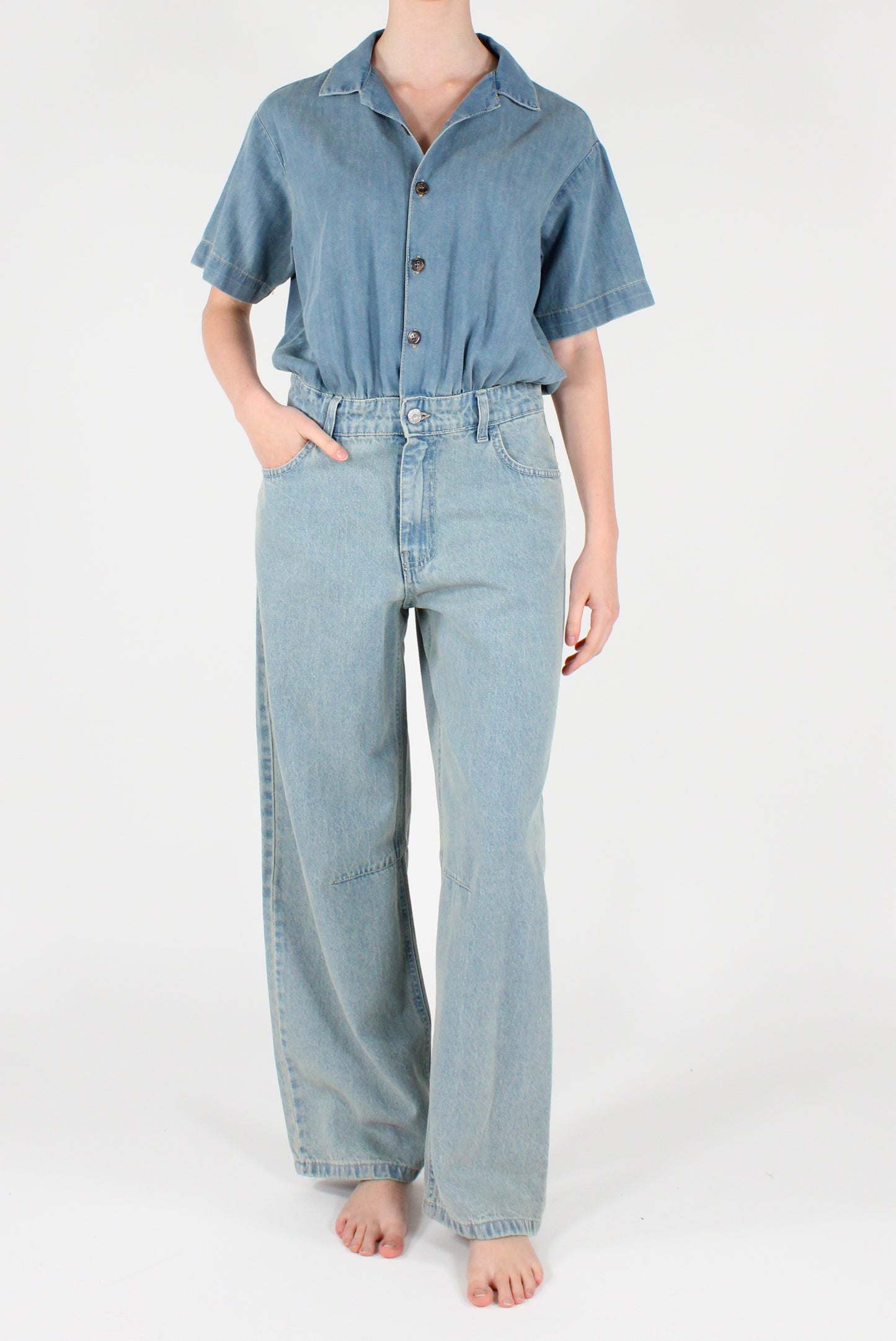 Tuta in Denim Doppio Tessuto
