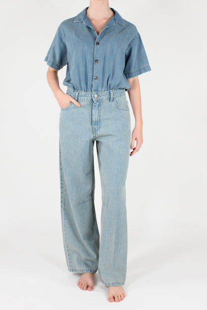 Tuta in Denim Doppio Tessuto