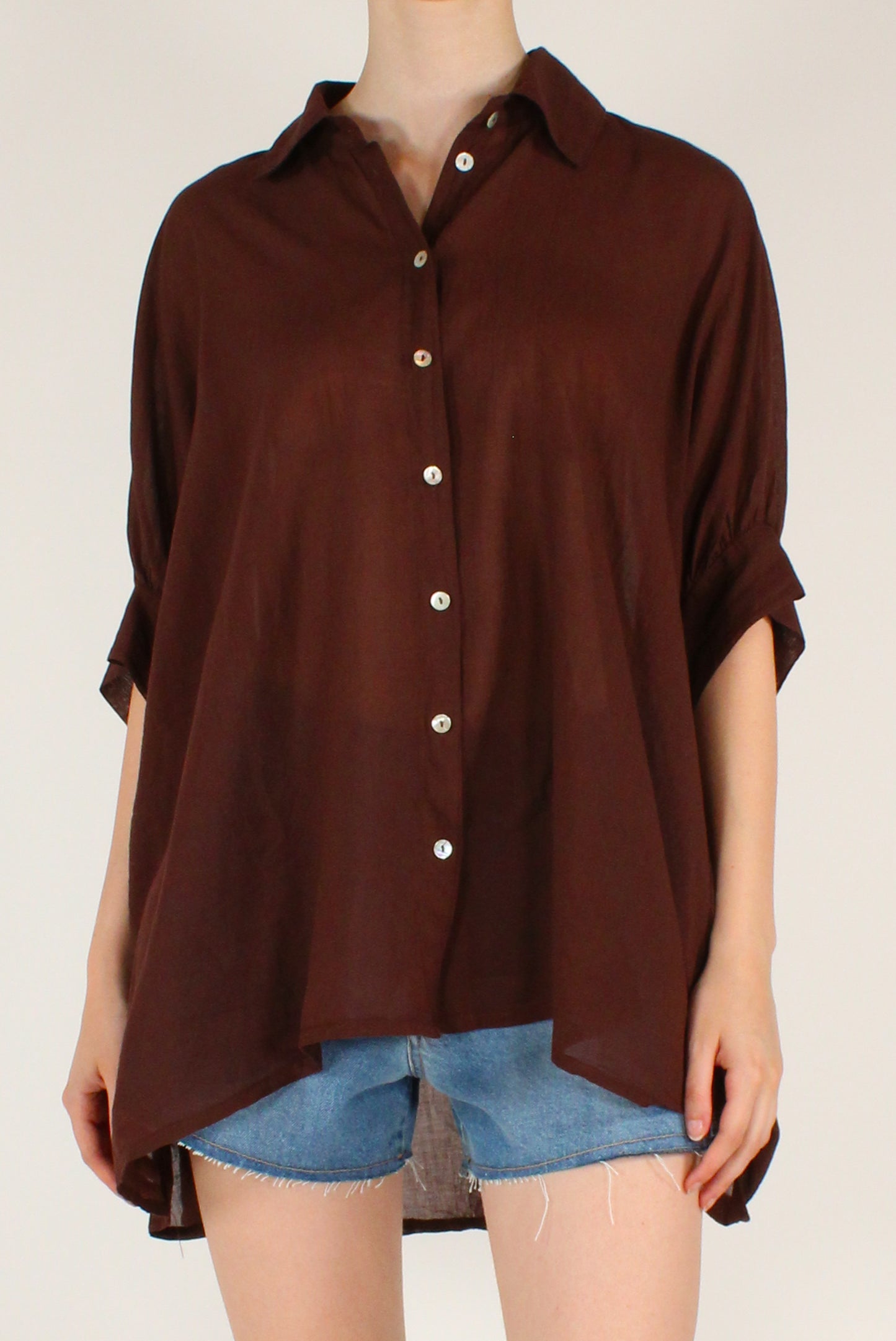 Camicia Over in Mussola di Cotone