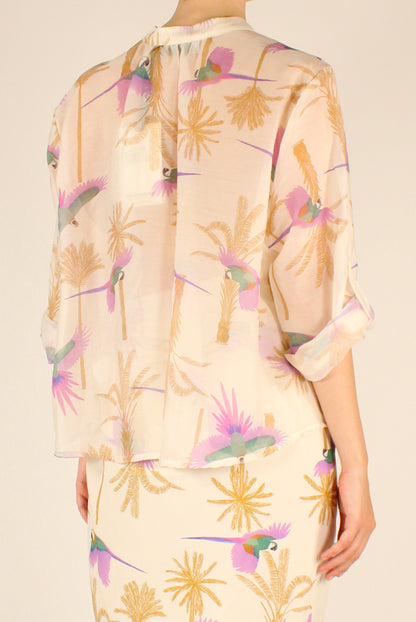 Camicia Stampa Pappagalli