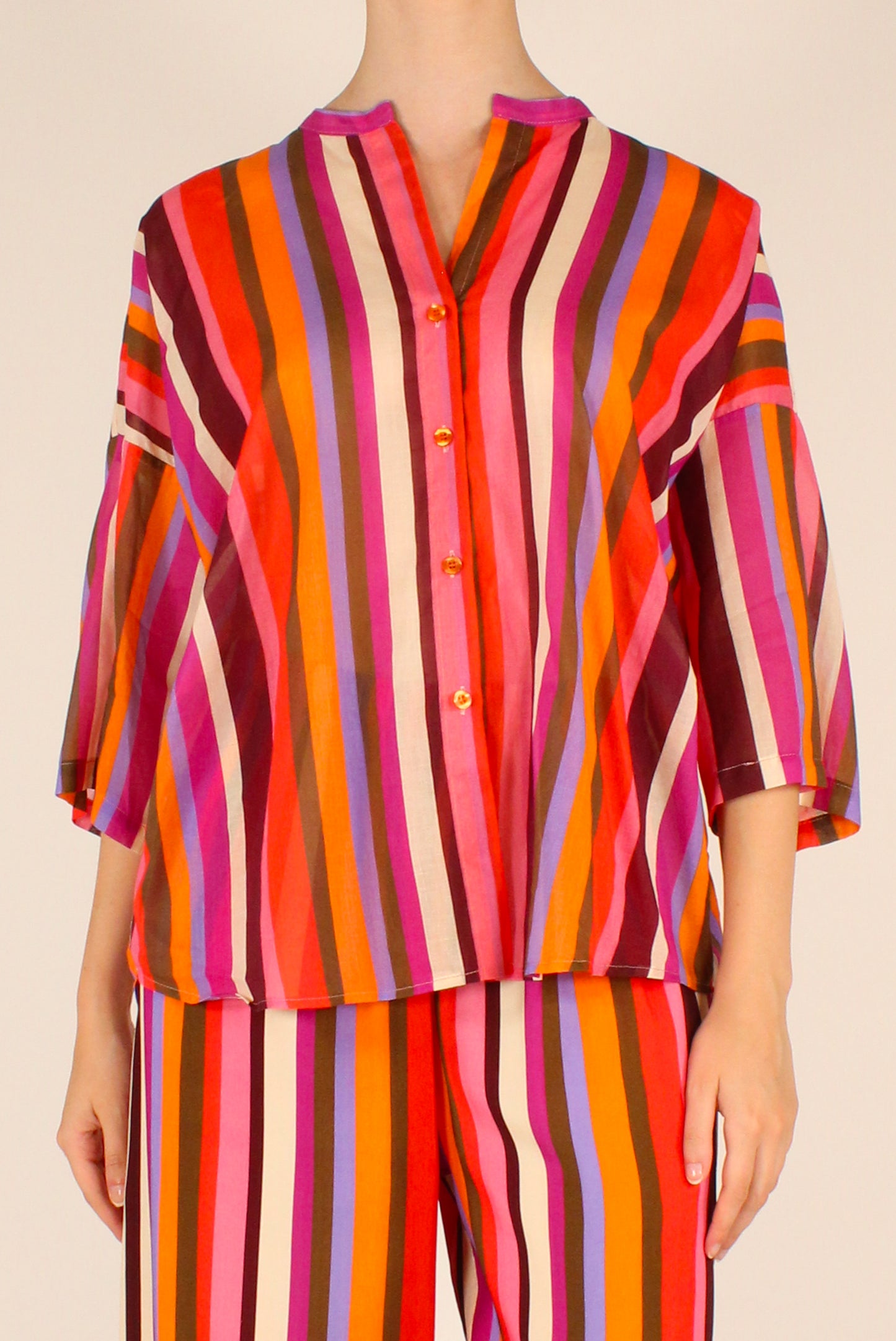 Camicia Over Righe Multicolor
