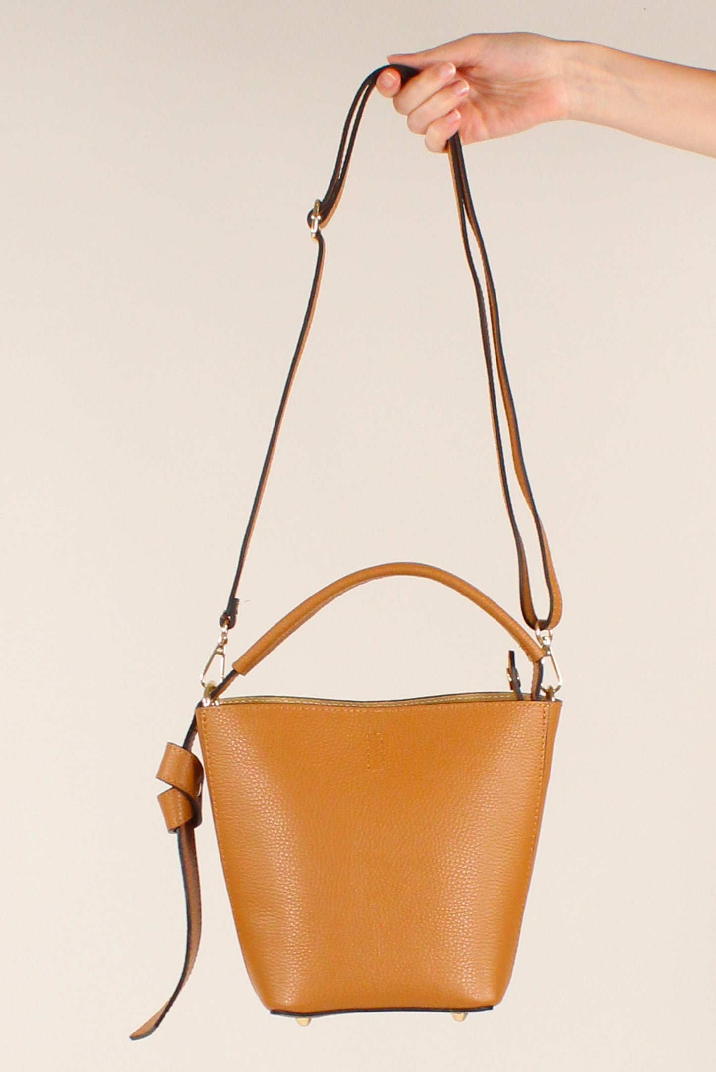 Pebbled Leather Bucket Bag