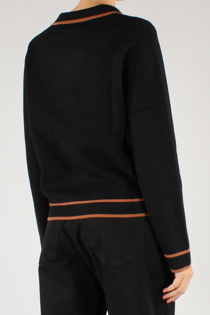 Contrast Trim Knit Cardigan