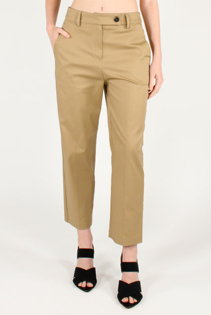 Pantaloni alla Caviglia in Cotone Elasticizzato