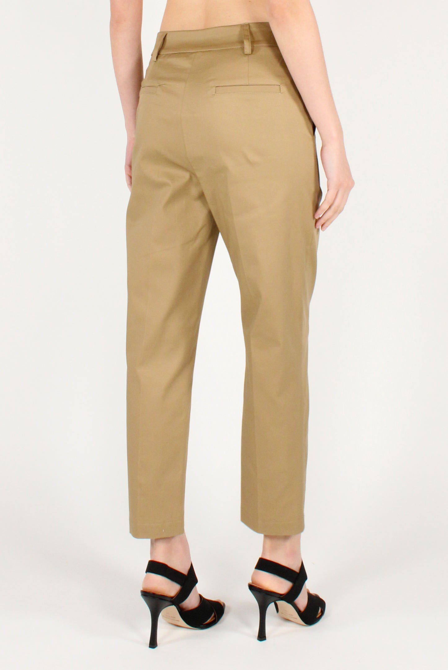 Pantaloni alla Caviglia in Cotone Elasticizzato