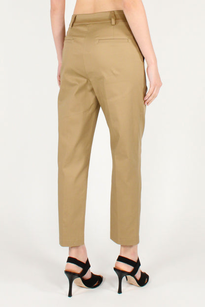 Pantaloni alla Caviglia in Cotone Elasticizzato