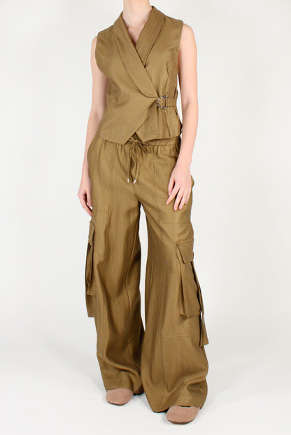 Metallic Cargo Pants