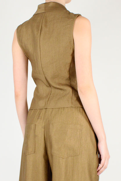 Gilet Scollo Incrociato Metallizzato