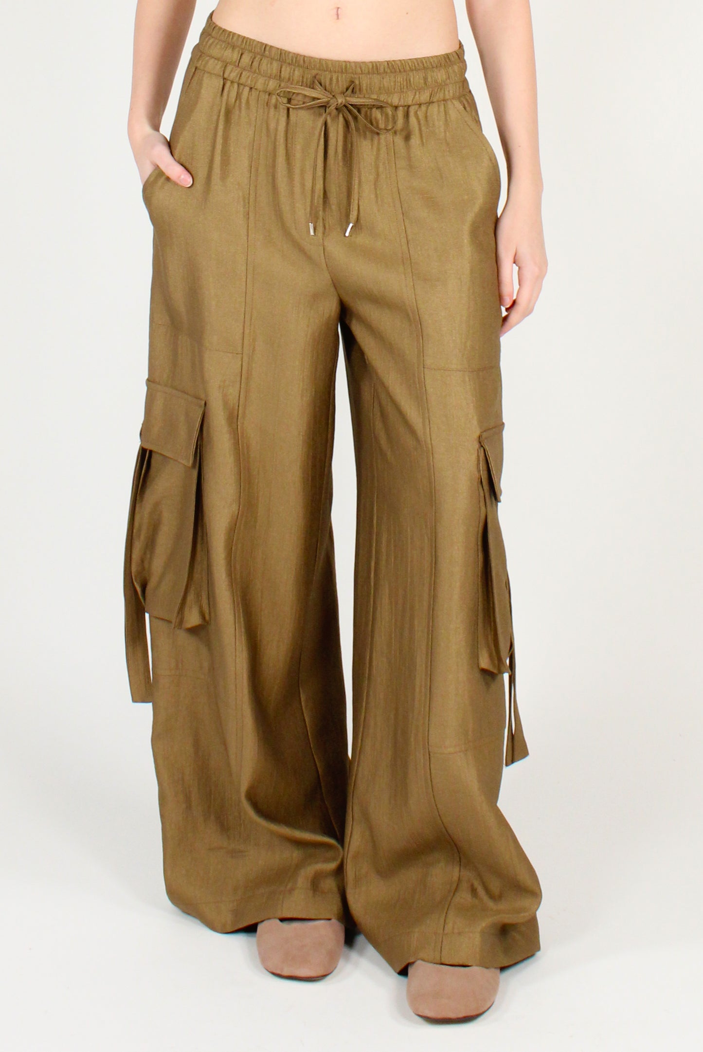 Metallic Cargo Pants
