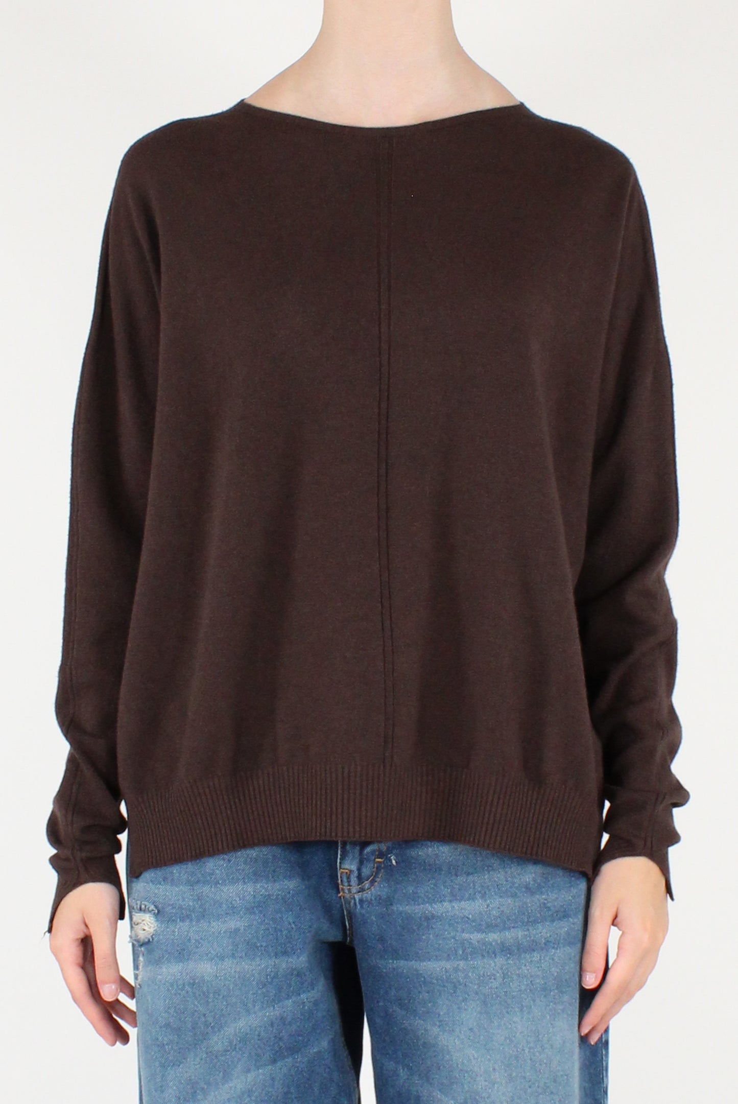 Maglione Over Girocollo con Cucitura