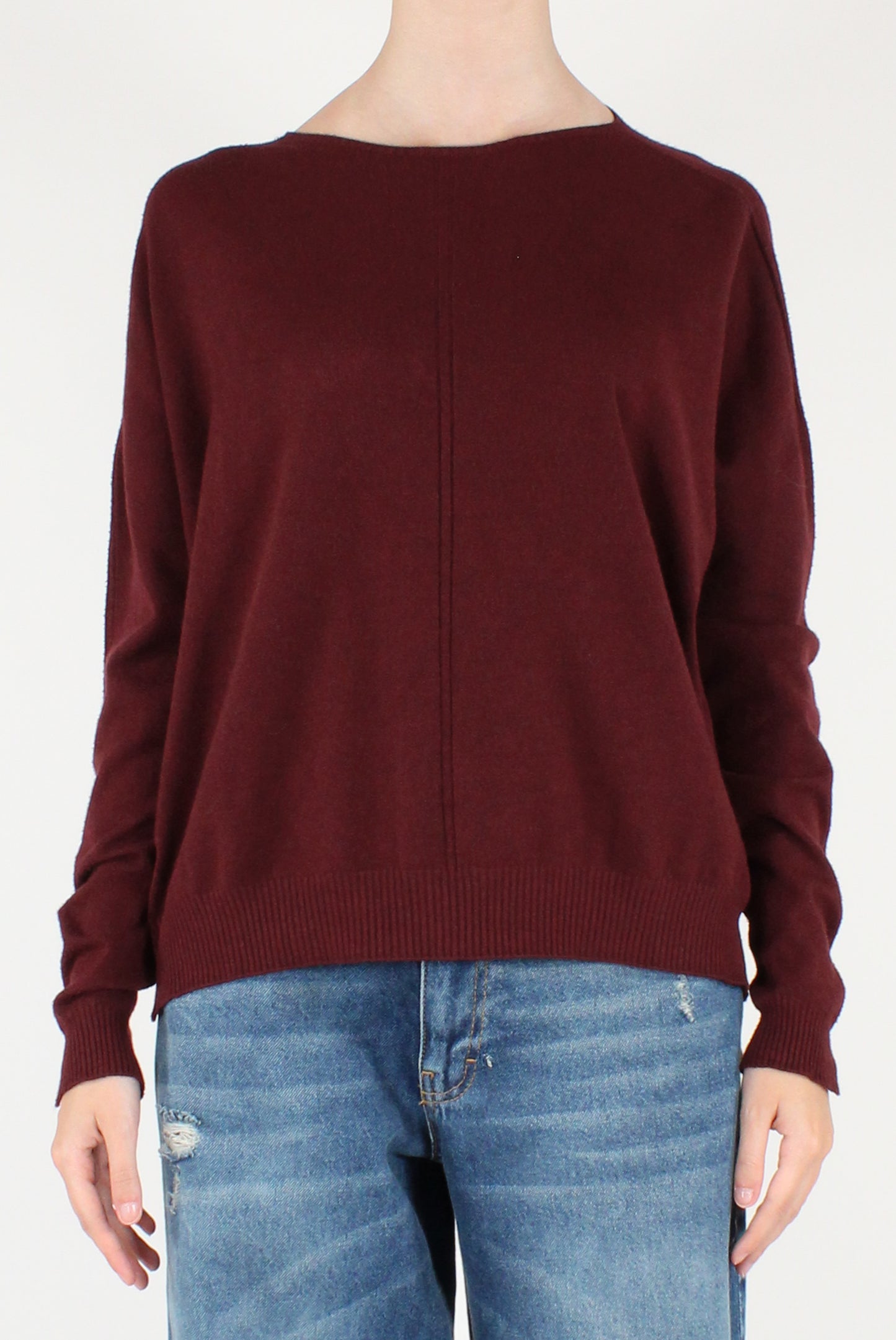 Maglione Over Girocollo con Cucitura