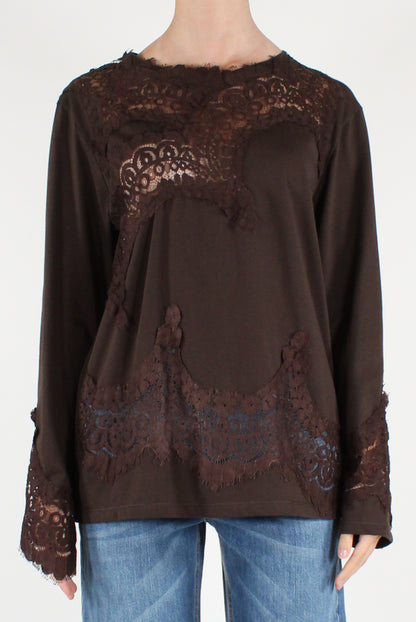 Maglia Girocollo con Pizzo