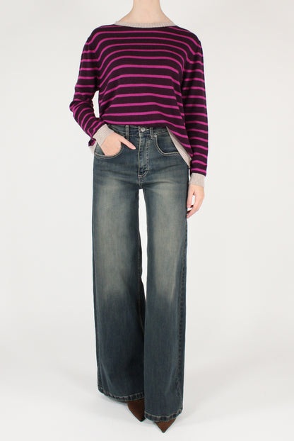 Maglia a Righe Misto Lana