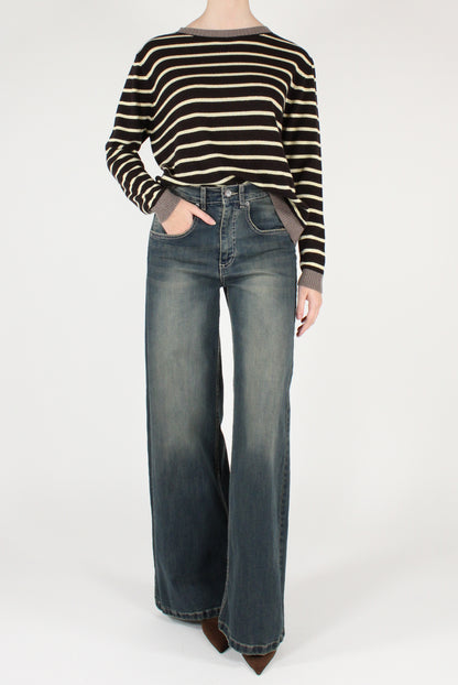 Maglia a Righe Misto Lana