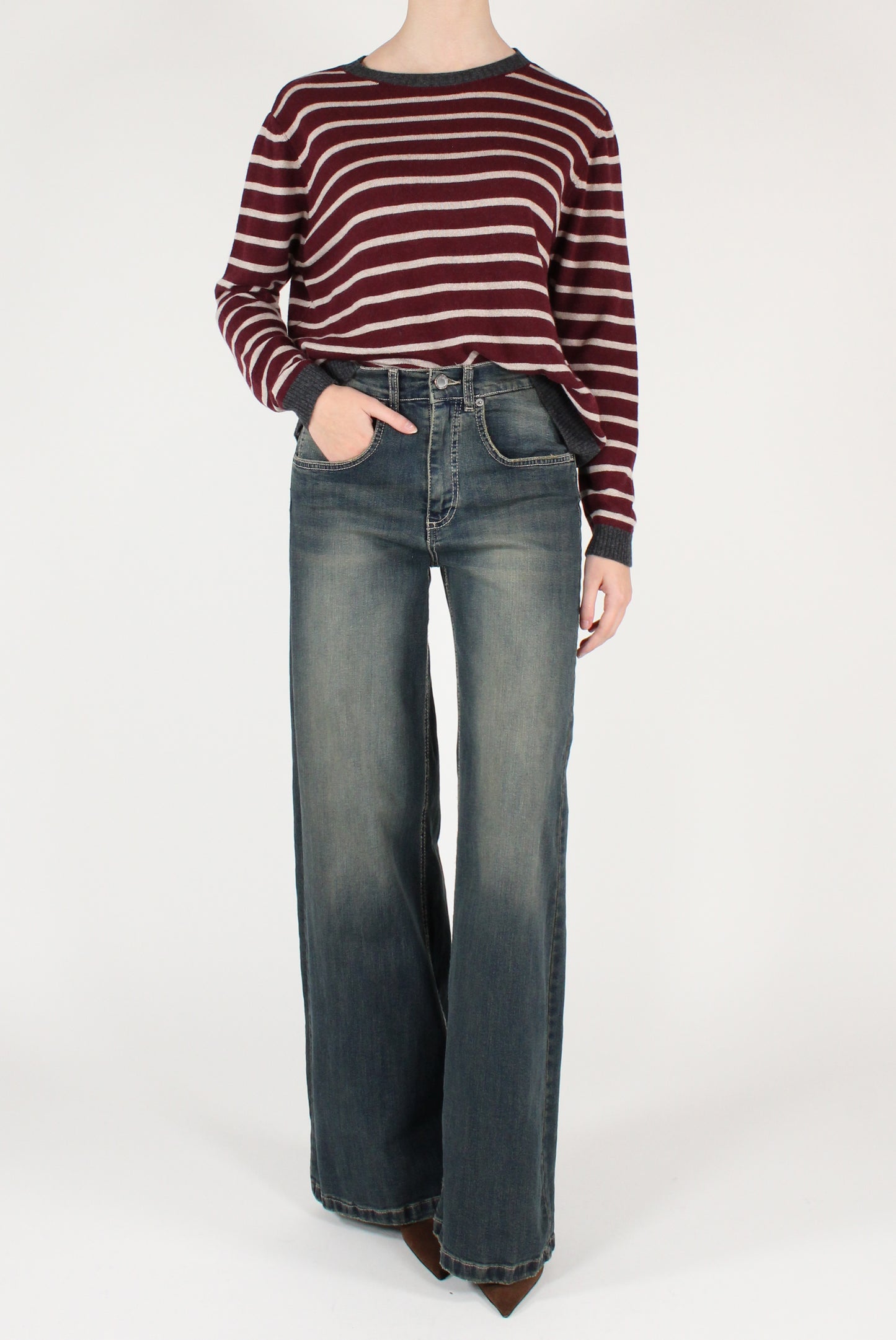 Maglia a Righe Misto Lana