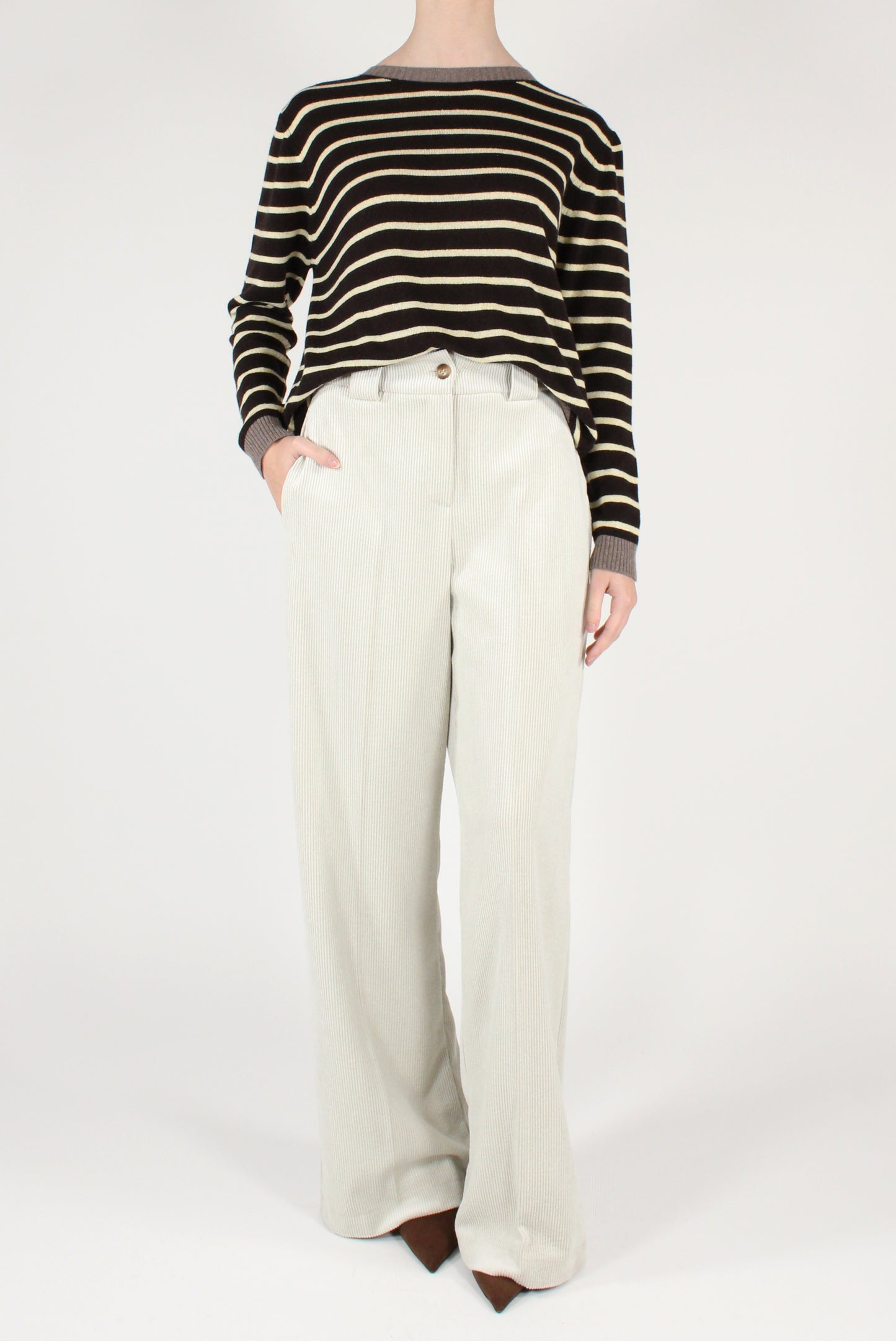 Pantaloni a Palazzo in Velluto a Coste