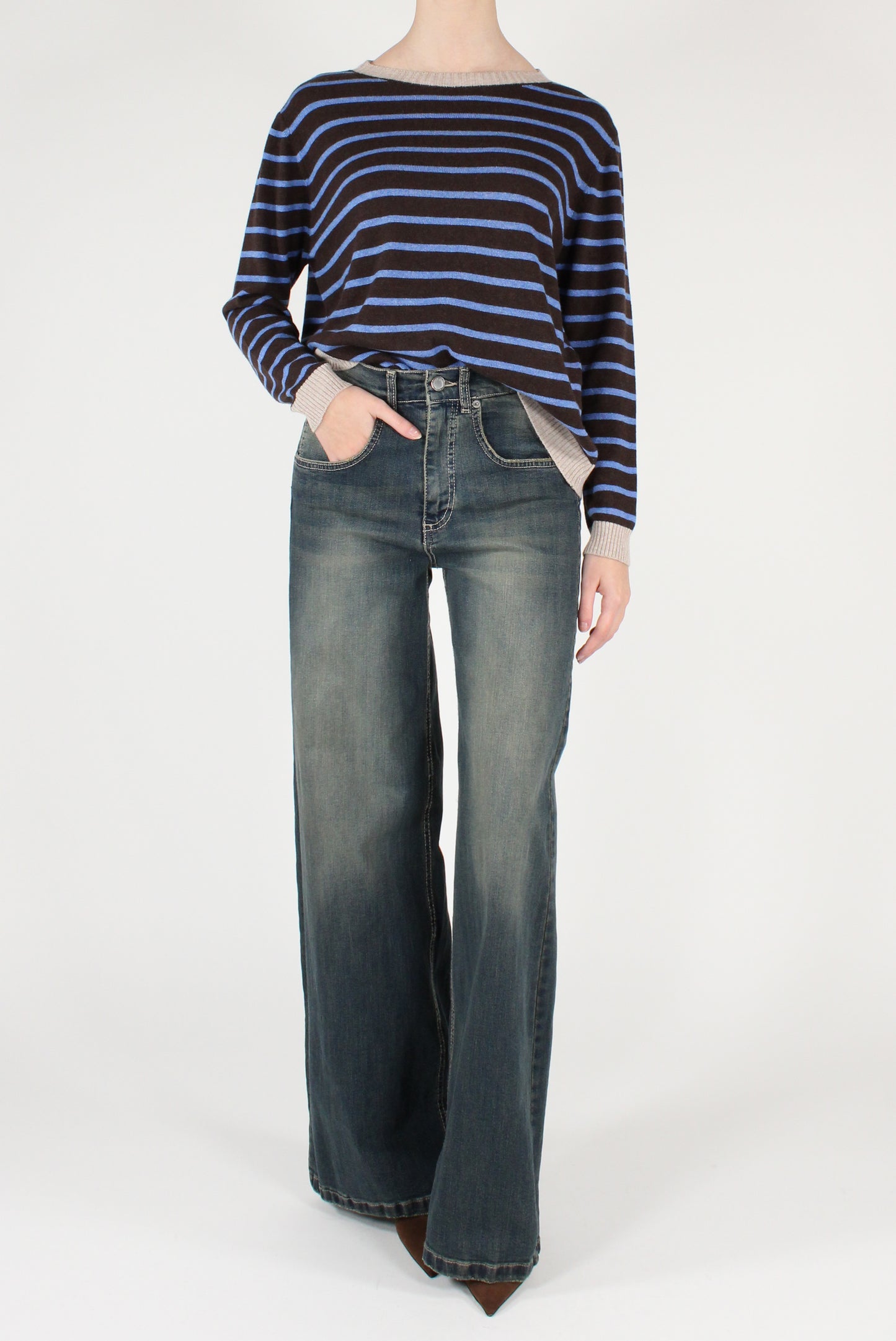 Maglia a Righe Misto Lana