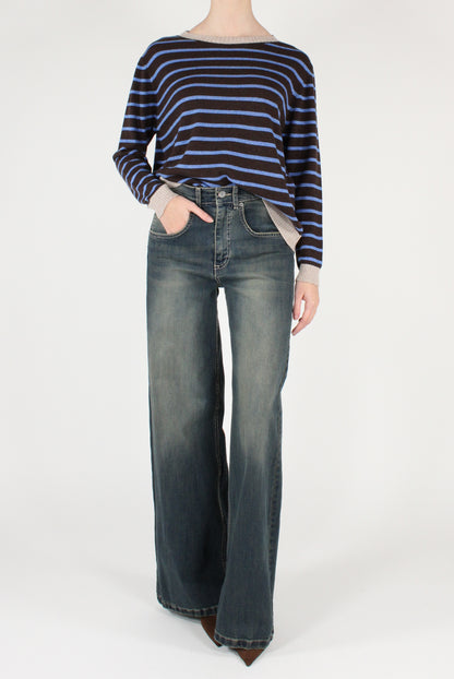 Maglia a Righe Misto Lana