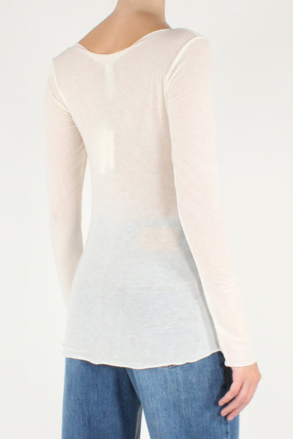 Maglia Scollo a Barca Viscosa Misto Cachemire