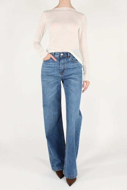 Maglia Scollo a Barca Viscosa Misto Cachemire