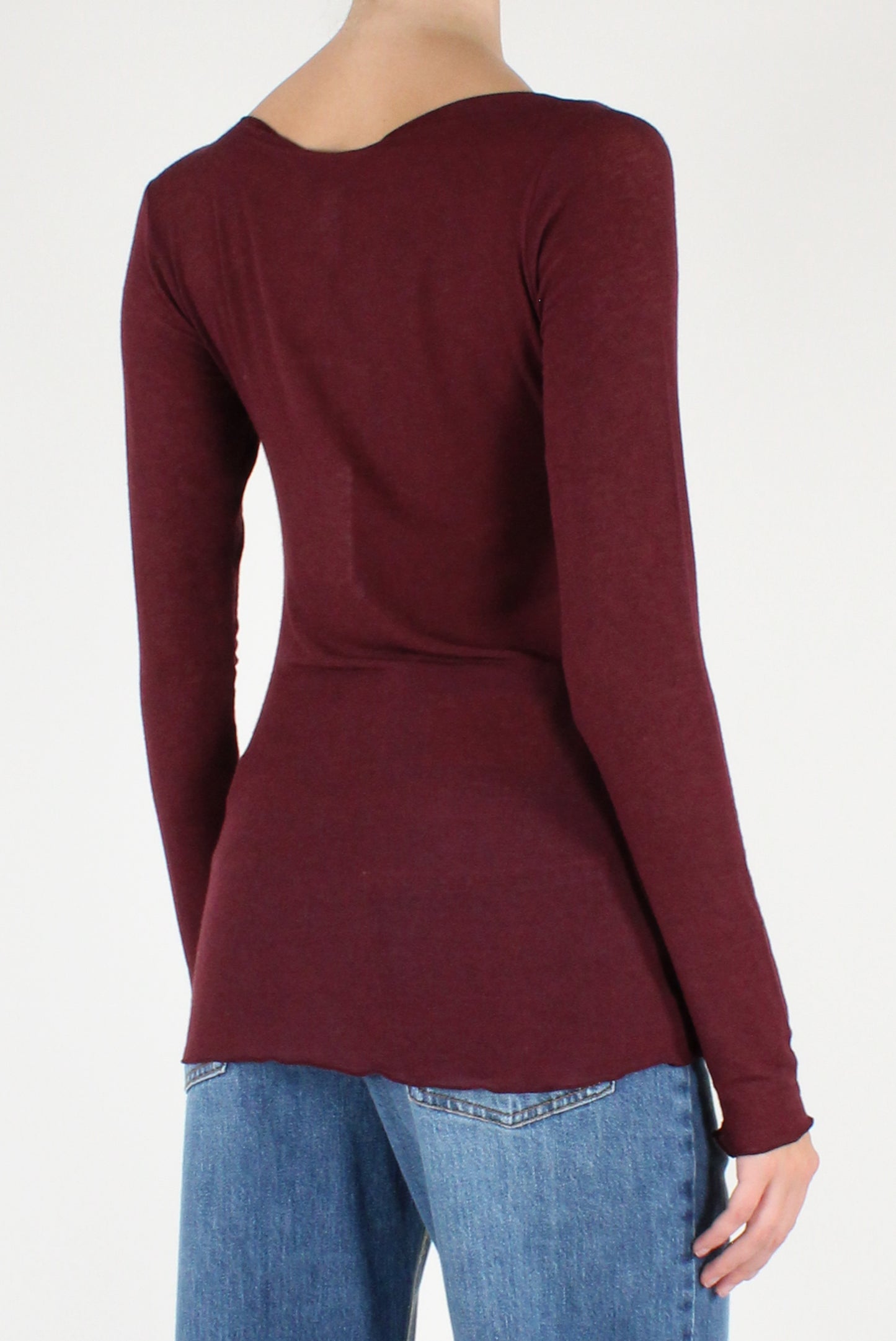 Maglia Scollo a Barca Viscosa Misto Cachemire