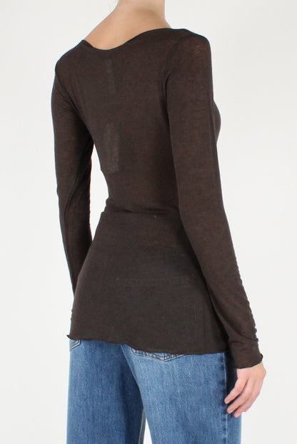 Maglia Scollo a Barca Viscosa Misto Cachemire