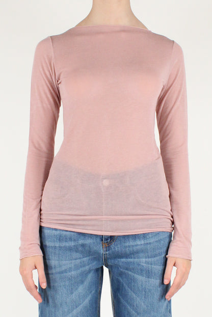 Maglia Scollo a Barca Viscosa Misto Cachemire