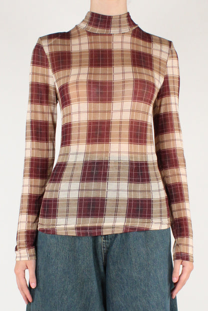 Tartan Print Turtleneck
