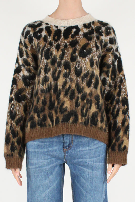 Maglione Girocollo Fantasia Animalier