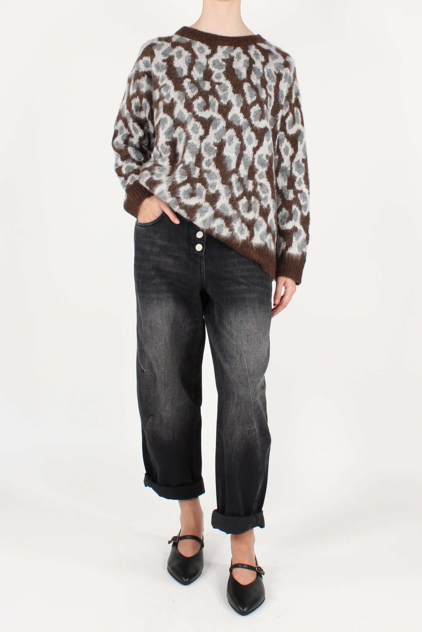 Maglione Over Girocollo Animalier