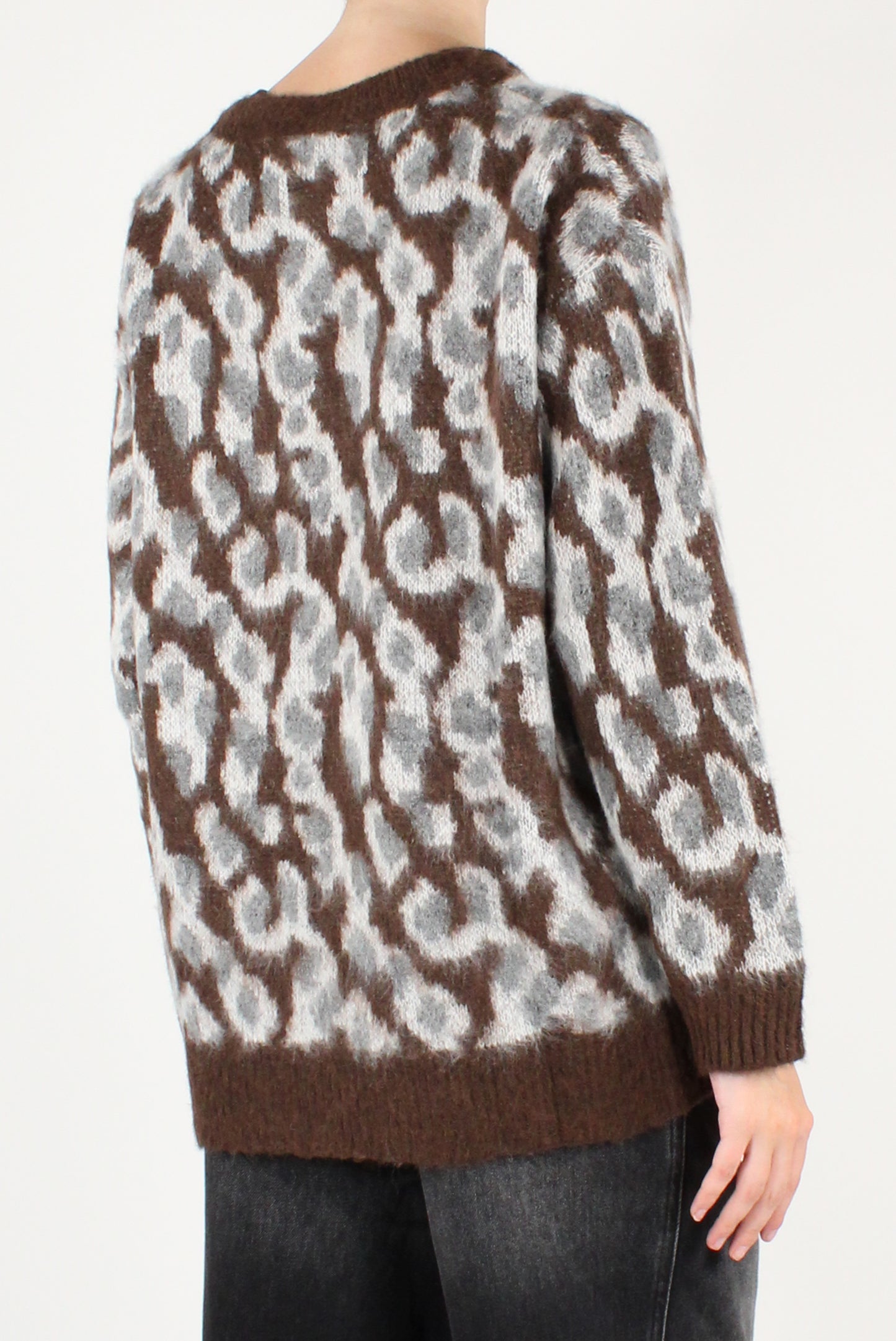 Maglione Over Girocollo Animalier