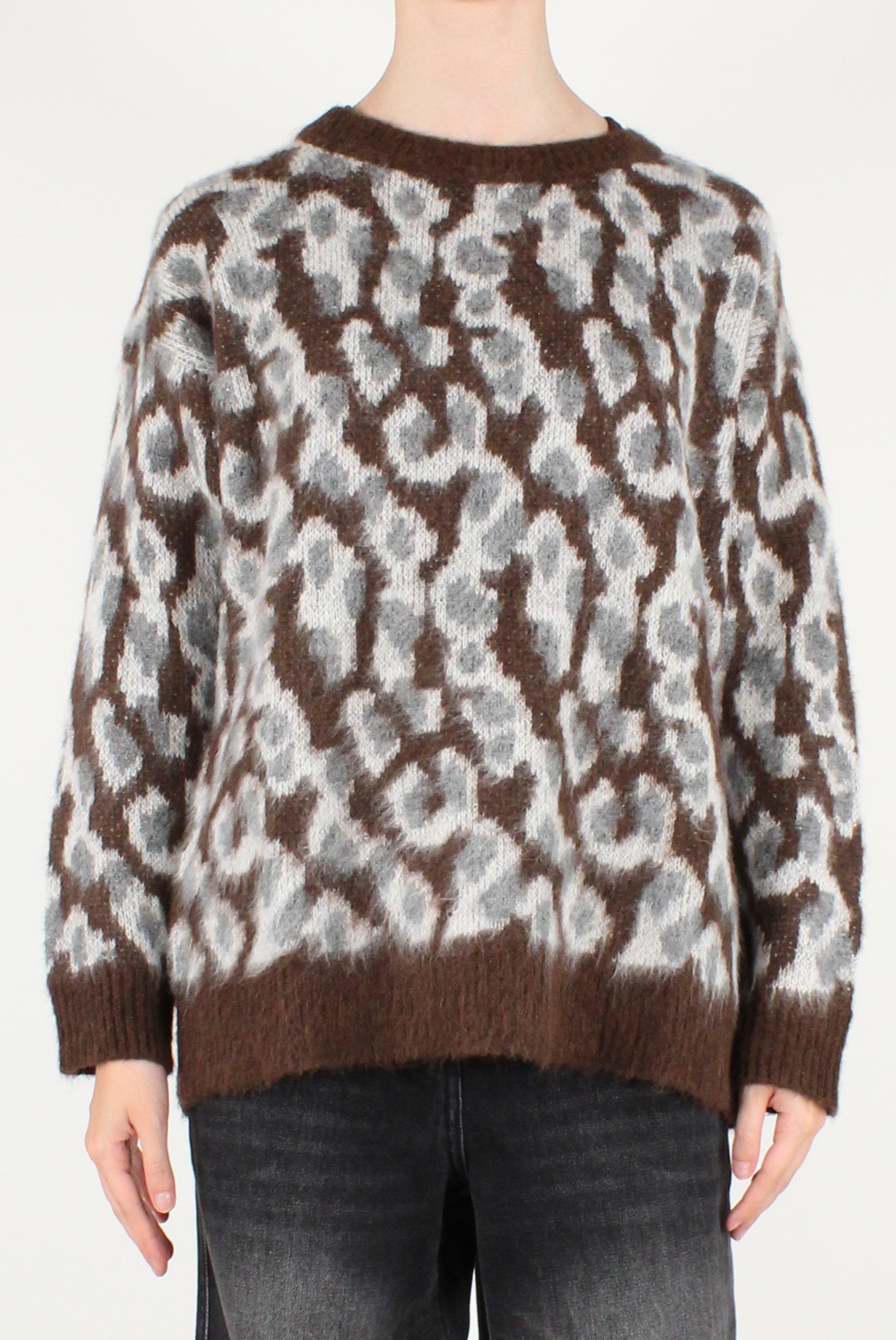 Maglione Over Girocollo Animalier