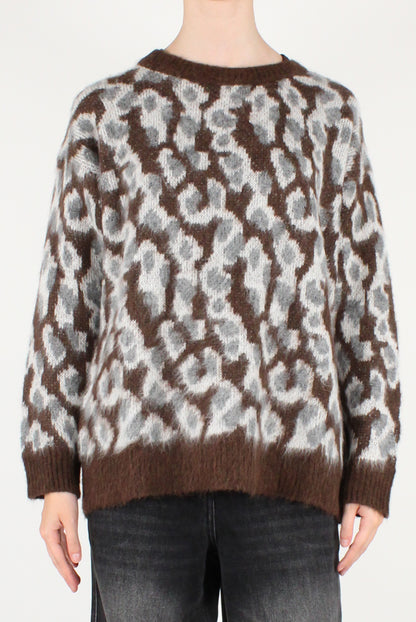 Maglione Over Girocollo Animalier