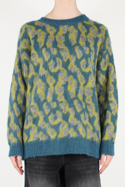 Maglione Over Girocollo Animalier