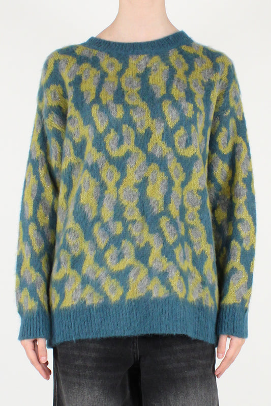 Maglione Over Girocollo Animalier