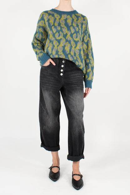 Maglione Over Girocollo Animalier