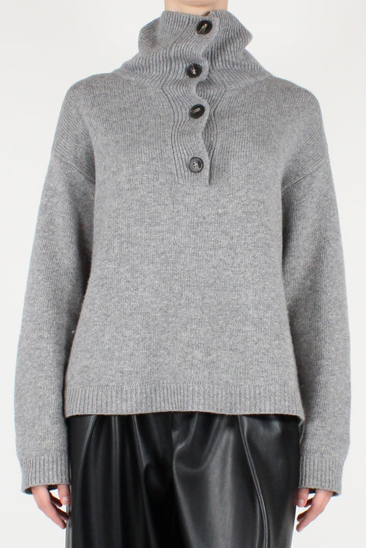 Polo Neck Sweater with Buttons