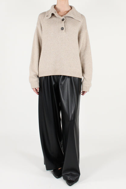 Maglione Scollo a Polo con Bottoni