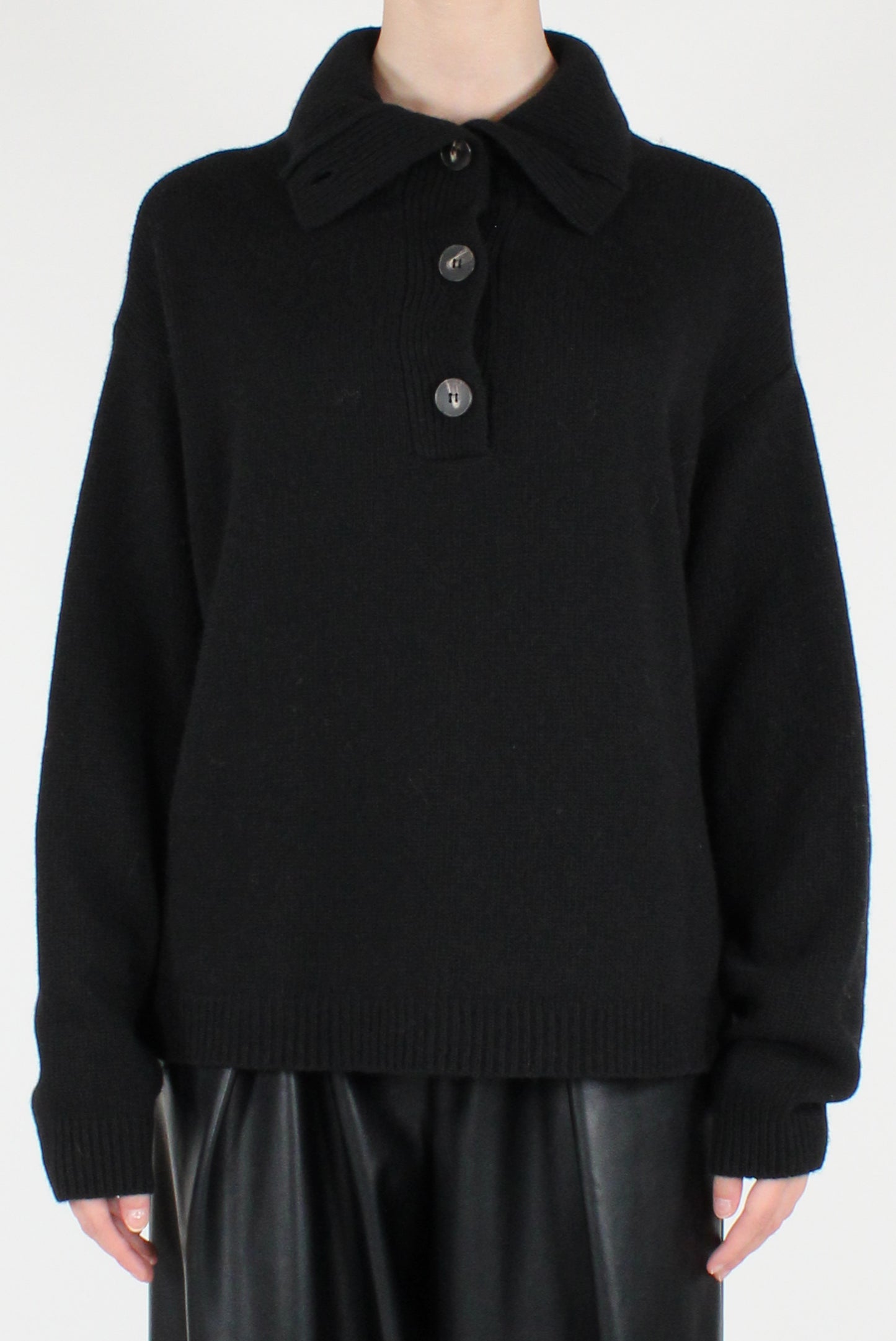 Maglione Scollo a Polo con Bottoni