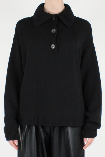 Maglione Scollo a Polo con Bottoni