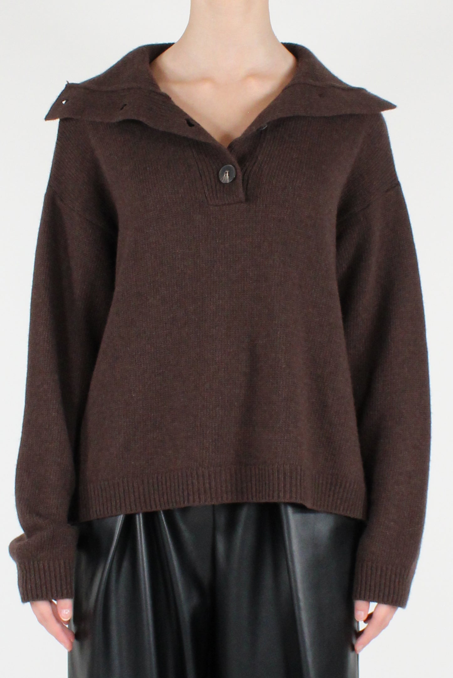 Maglione Scollo a Polo con Bottoni