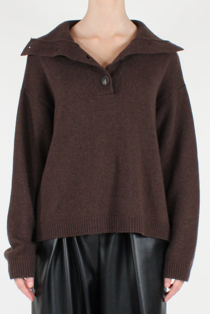 Maglione Scollo a Polo con Bottoni