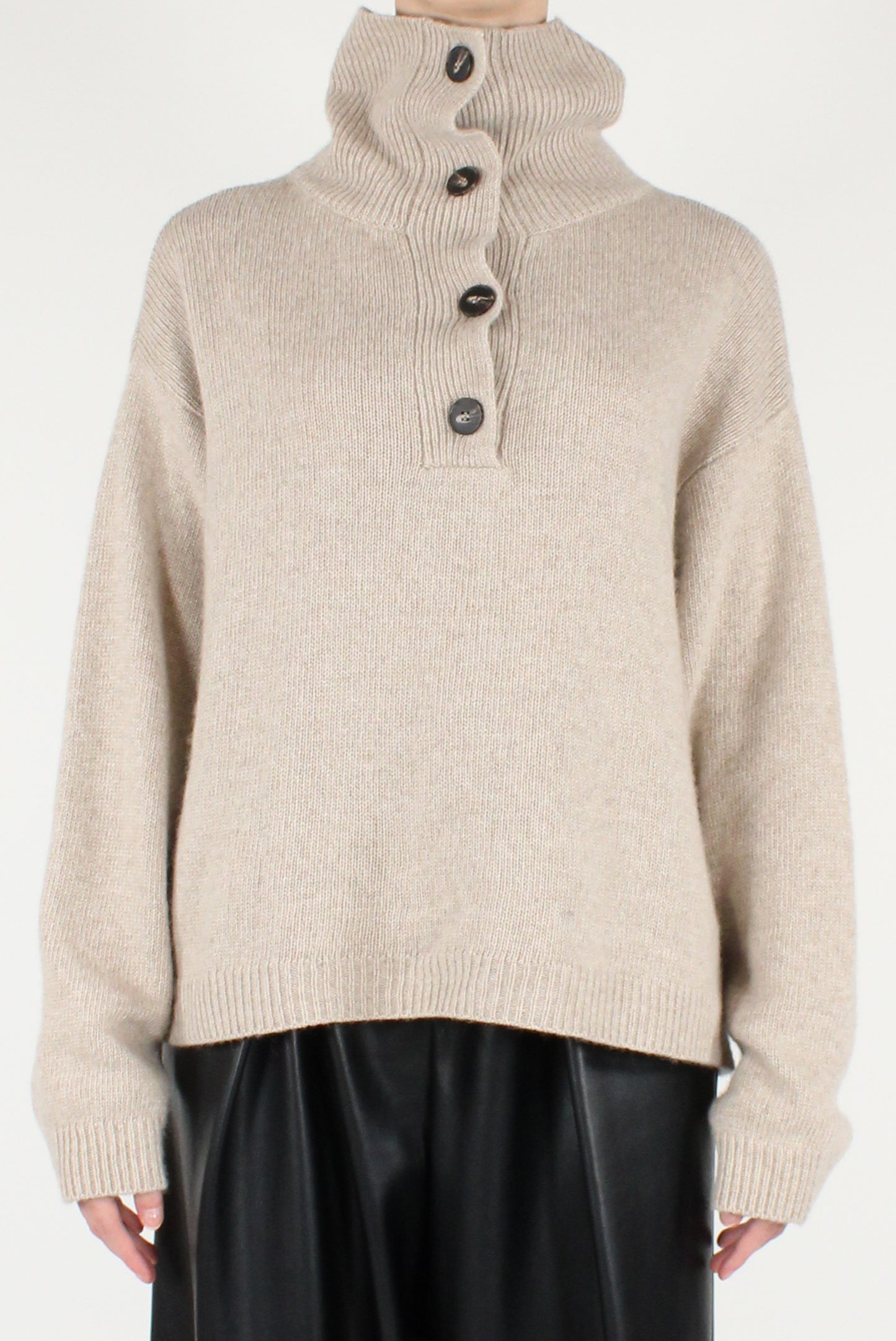 Maglione Scollo a Polo con Bottoni