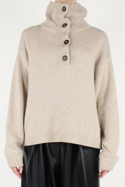 Maglione Scollo a Polo con Bottoni