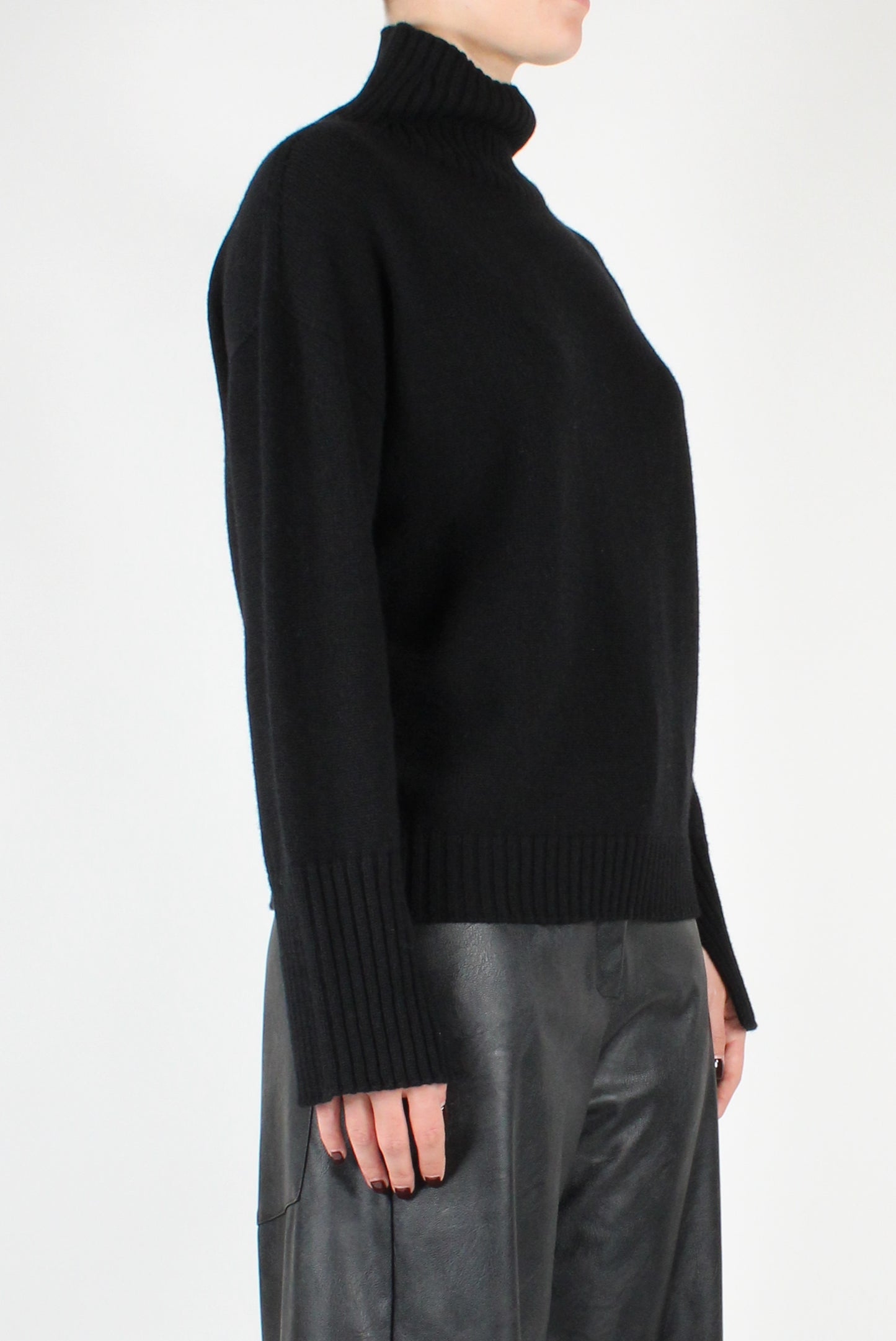 High Neck Sweater with Cut-Out