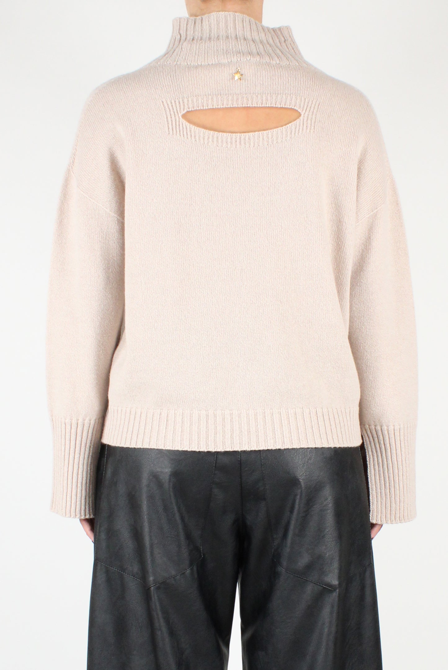 High Neck Sweater with Cut-Out