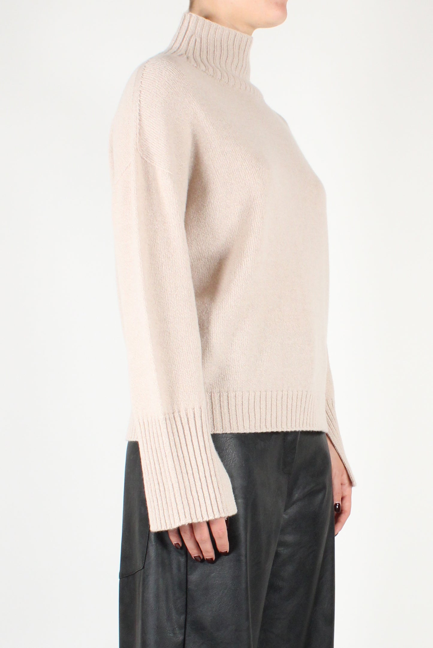 High Neck Sweater with Cut-Out