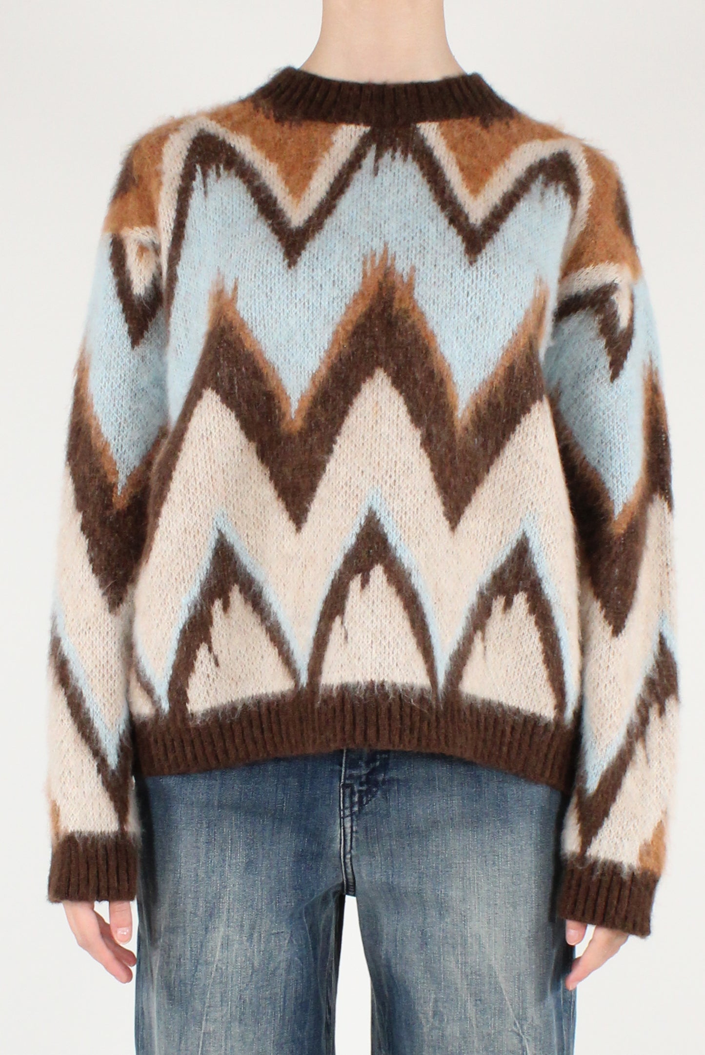 Abstract Pattern Crew Neck Sweater